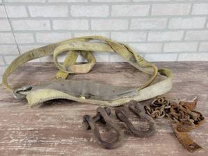 lot 402 image: Sling Strap, Clevises and Lifting Chain - NO SHIPPING