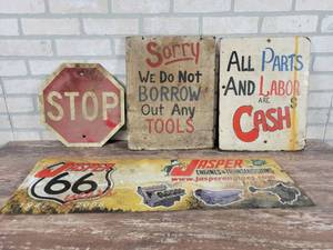 lot 407 image: Lot of Vintage Signs - NO SHIPPING