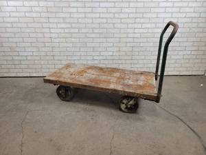 lot 445 image: Steel Warehouse Cart - Approx. 24 x 48 - NO SHIPPING
