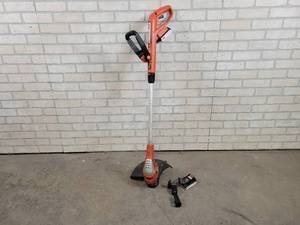 lot 447 image: Black & Decker 20V Cordless Weed Trimmer w (2) Batteries and Charger - NO SHIPPING