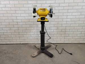 lot 448 image: DeWalt DW756 Bench Grinder on Steel Stand - Works Good - NO SHIPPING