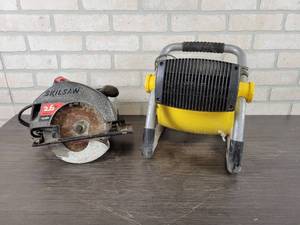 lot 482 image: Circular Saw and Heater - NO SHIPPING