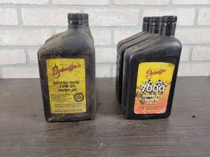 lot 491 image: (6) Quarts Schaeffer 20W-50 & 10W-30 Racing Oil - NO SHIPPING