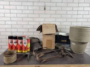 lot 499 image: Welding Helmet, Auto Parts, Flower Pots and More - NO SHIPPING