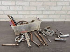 lot 514 image: Tube Flaring Kit, Tire repair Tools, Pipe Cutters, Hammer Bits and More