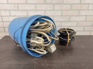 lot 524 image: Bucket of Romex Wire and Outlet Boxes and More - NO SHIPPING