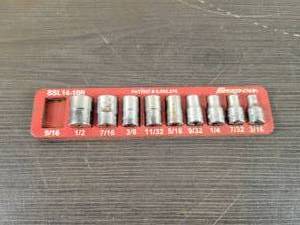 lot 560 image: Snap-on 14 Drive Standard Sockets - Sizes up to 12 - Magnetic Organizer