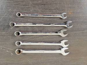 lot 585 image: (5) Snap-on Standard Combination Wrenches - 38, (2) 1132, 516, 14