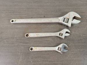 lot 609 image: Craftsman 16 Adjustable Wrench, REED MFG CO 10 Adjustable Wrench and Unnamed 8 Wrench