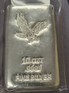 10 TROY OZ .999 FINE SILVER BAR SEALED