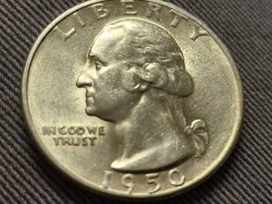 1950-S WASHINGTON QUARTER AU