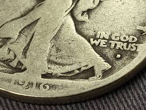 1916-D US WALKING LIBERTY HALF DOLLAR