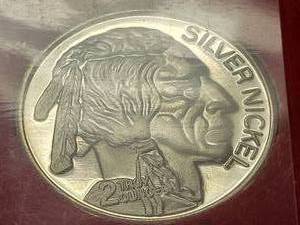 2 TROY OZ .999 FINE SILVER INDIAN BUFFALO ROUND