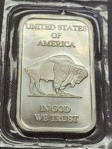 1 TROY OZ .999 FINE SILVER BAR INDIAN BUFFALO SEALED