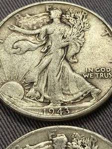 2 WALKING LIBERTY HALF DOLLARS 1942 1943