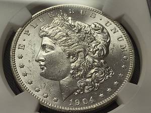 1904-O MORGAN SILVER DOLLAR MS62 NGC