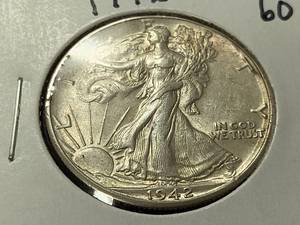 1942-D WALKING LIBERTY HALF DOLLAR UNC
