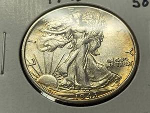 1943-D WALKING LIBERTY HALF DOLLAR AU58-UNC