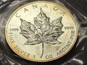 1989 CANADA MAPLE LEAF 1 TROY OZ .999 FINE SILVER ORIGINAL SEALED PKG