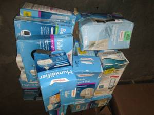 pallet of grab bars, toilet risers ...