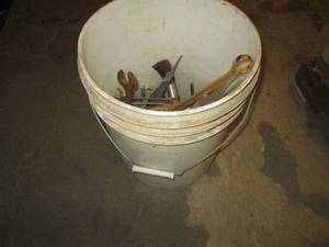 Bucket with files wrenches and more...