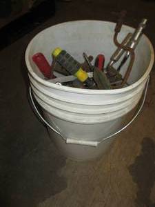 Bucket of various tools ...