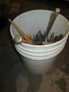 Bucket of various tools ...