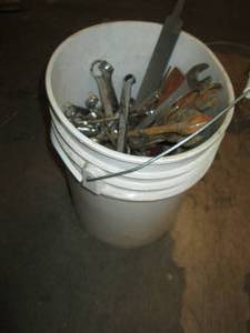 Bucket of wrenches ,files , sockets...