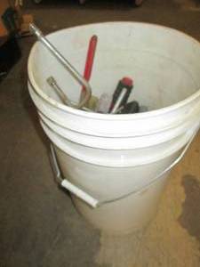 Bucket of various tools ...