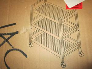 3 shelf metal rolling cart ...