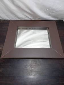 lot 42 image: Faux Leather Framed Mirror