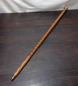 lot 56 image: Brass And Wood Style Cane