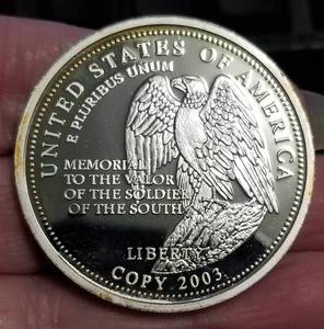 (33.1g-.925) 1 TROY OZ PURE SILVER STONE MOUNTAIN ROUND