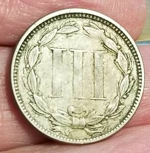 1865 US 3 CENT NICKEL
