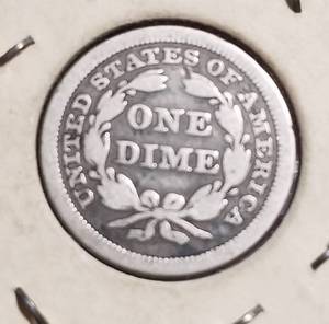 1853 with arrows SEATED LIBERTY DIME