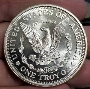 1 TROY OZ .999 FINE SILVER MORGAN DOLLAR DESIGN