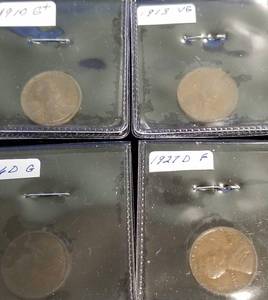 GROUP OF 12 US WHEAT CENTS 1910-1946 G-AU