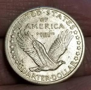 1917-D type 1 US STANDING LIBERTY QUARTER SHARP AU