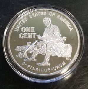 1 TROY OZ .999 FINE SILVER ROUND US CENT DESIGN IN AIRTITE
