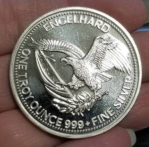 1985 ENGELHARD AMERICAN PROSPECTOR 1 TROY OZ .999 FINE SILVER