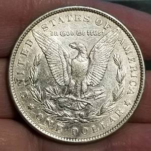 1885 MORGAN SILVER DOLLAR AU CLEANED