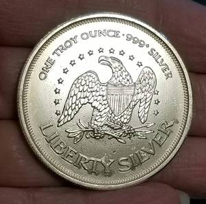 1 TROY OZ .999 FINE SILVER AMARK LIBERTY ROUND
