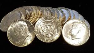 BU ROLL OF 20 SILVER 1964 KENNEDY HALF DOLLARS MS64-65 QUALITY
