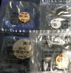 7 LITTLETON SEALED COINS 1942 SILVER 25C 2X UNC SILVER DIMES 2 UNC WHEATS ETC