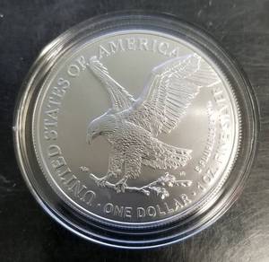 2022 AMERICAN SILVER EAGLE IN AIRTITE HOLDER 1 TROY OZ .999 FINE SILVER