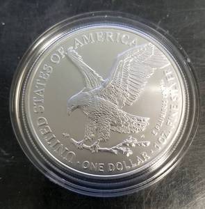 2022 AMERICAN SILVER EAGLE IN AIRTITE HOLDER 1 TROY OZ .999 FINE SILVER