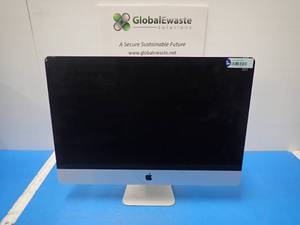 lot 5 image: Apple&nbspiMac14,2 A1419 ME088LLA AIO PC &nbspINTEL(R) CORE(TM) I5-4570 CPU  3.20GHZ  32GB DDR3 SDRAM  1TB HDD  unit has chip in top left corner and crack on right side of screen  includes IOS and Power cable