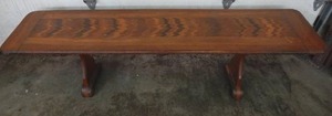 lot 24 image: Hand Made Bench With Ornate Inlay 14x18x63