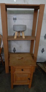 lot 31 image: Small Stool, Shelf, CabinetEnd Table
