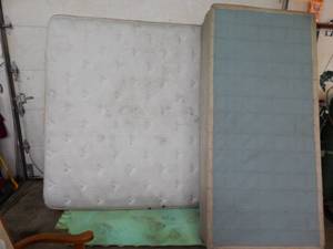 lot 34 image: King Size--King Coil Eclipse Plush Mattress & 2-Box Springs--Very Comfortable (Some Soil From Moving)